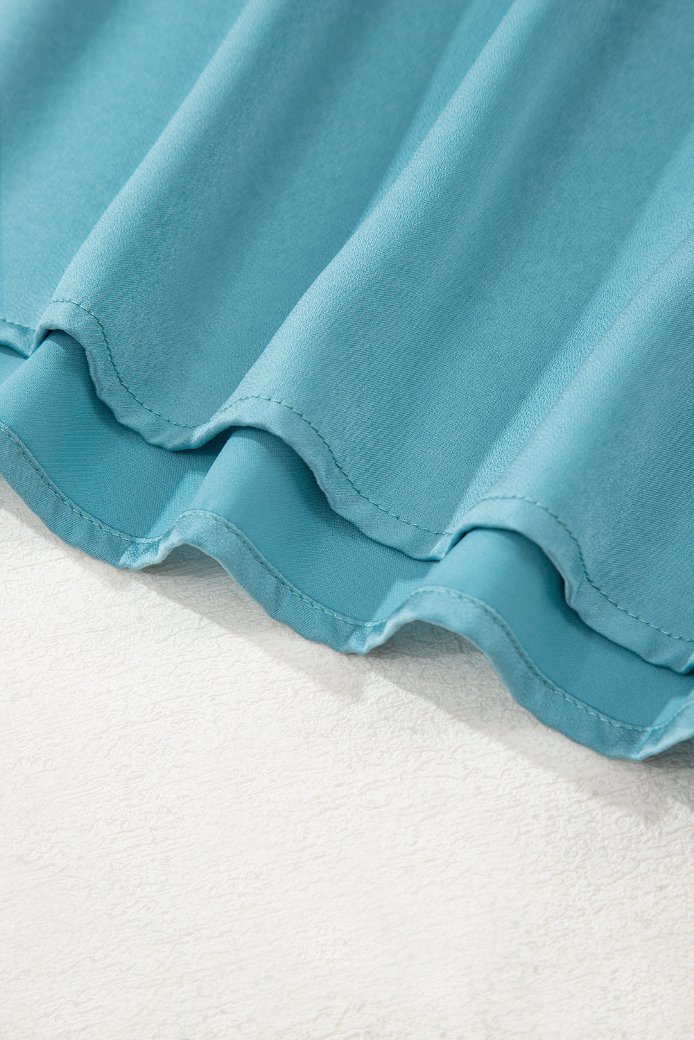 Peacock Blue Drawstring Split Side Flowy Long Skirt