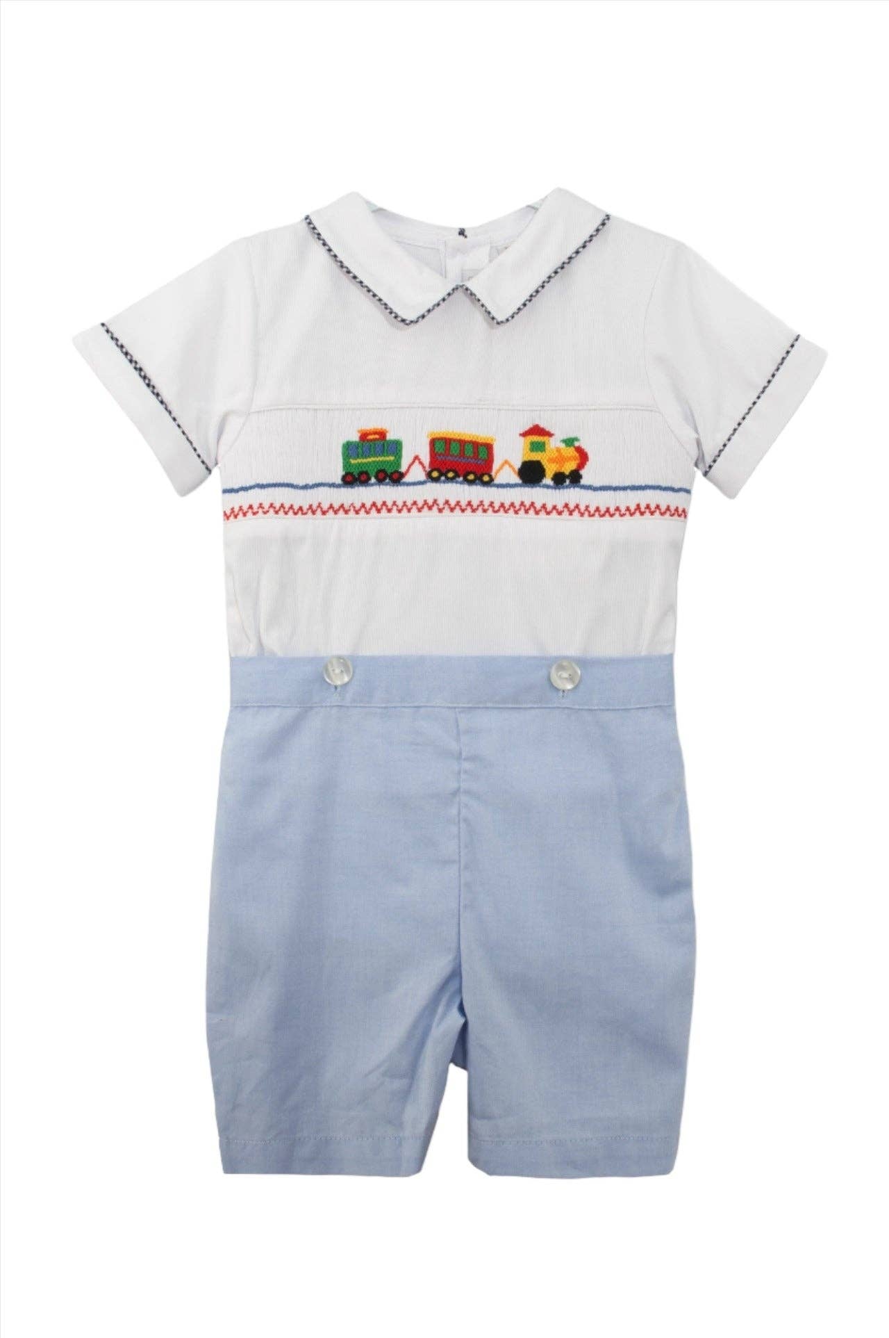 Smocked Train Baby & Toddler Boy Bobbie Suit