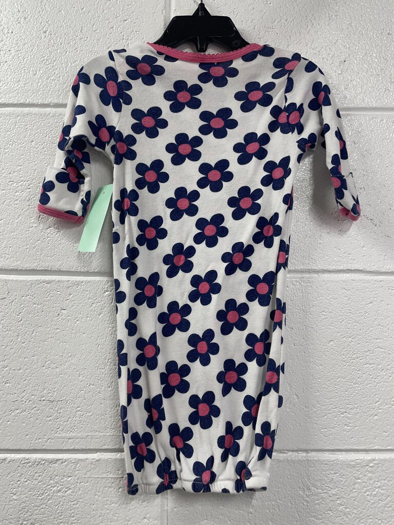 Gown Navy Flowers/ Pink