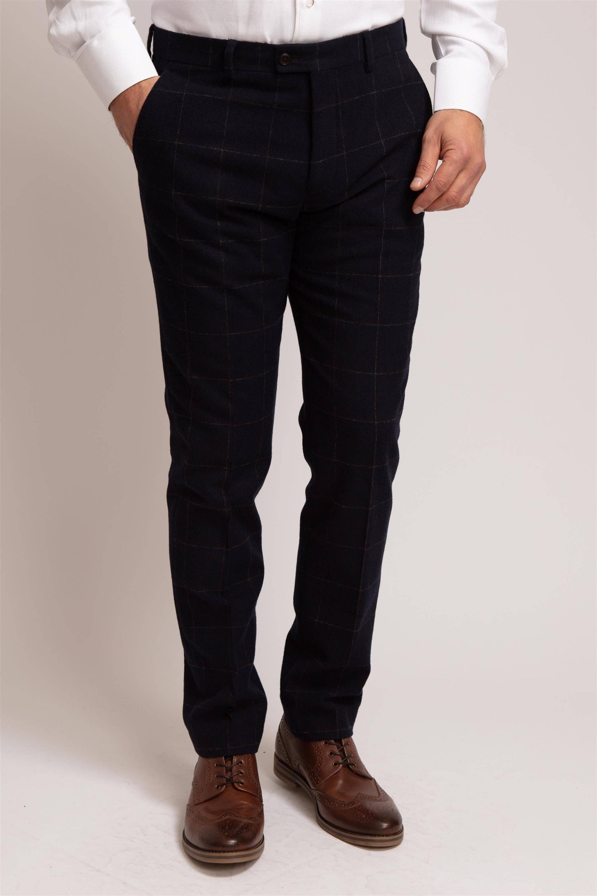 Tweed Windowpane check trousers - Dario