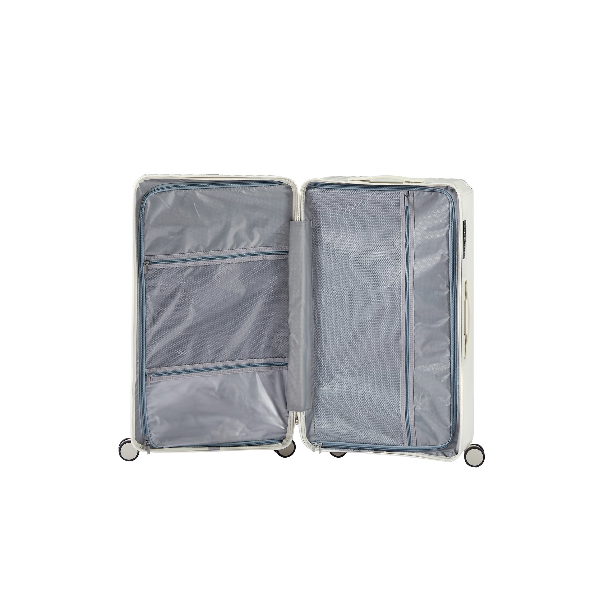 Luggage Set 4 pcs (20"/24"/29"/Travel Bag), PC+ABS Durable Lightweight Luggage with Collapsible Cup Holder、 TSA Lock, White