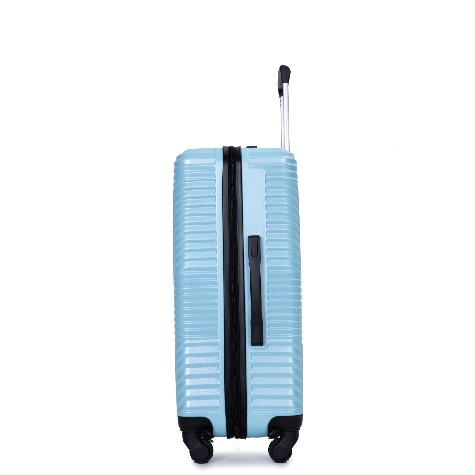 3 Piece Luggage Sets PC+ABS Lightweight Suitcase with Two Hooks Spinner Wheels (20/24/28) Aqua Blue