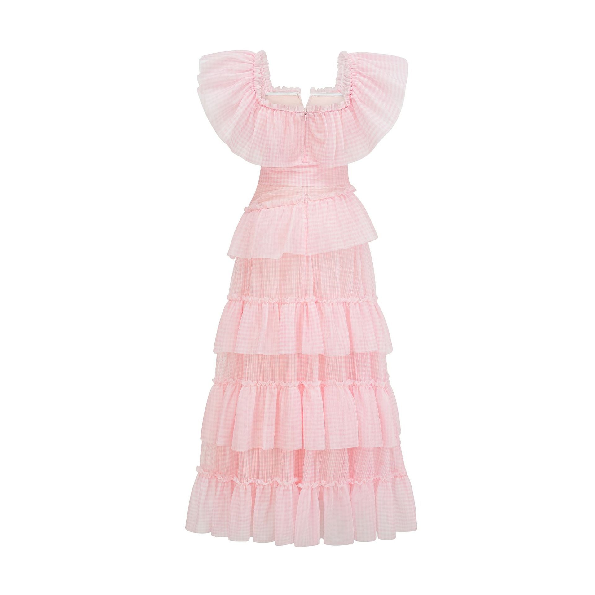 Sweet Fashion High-Waist Slimming Ruffle Hem Puffy Skirt Party Dress Long Dress