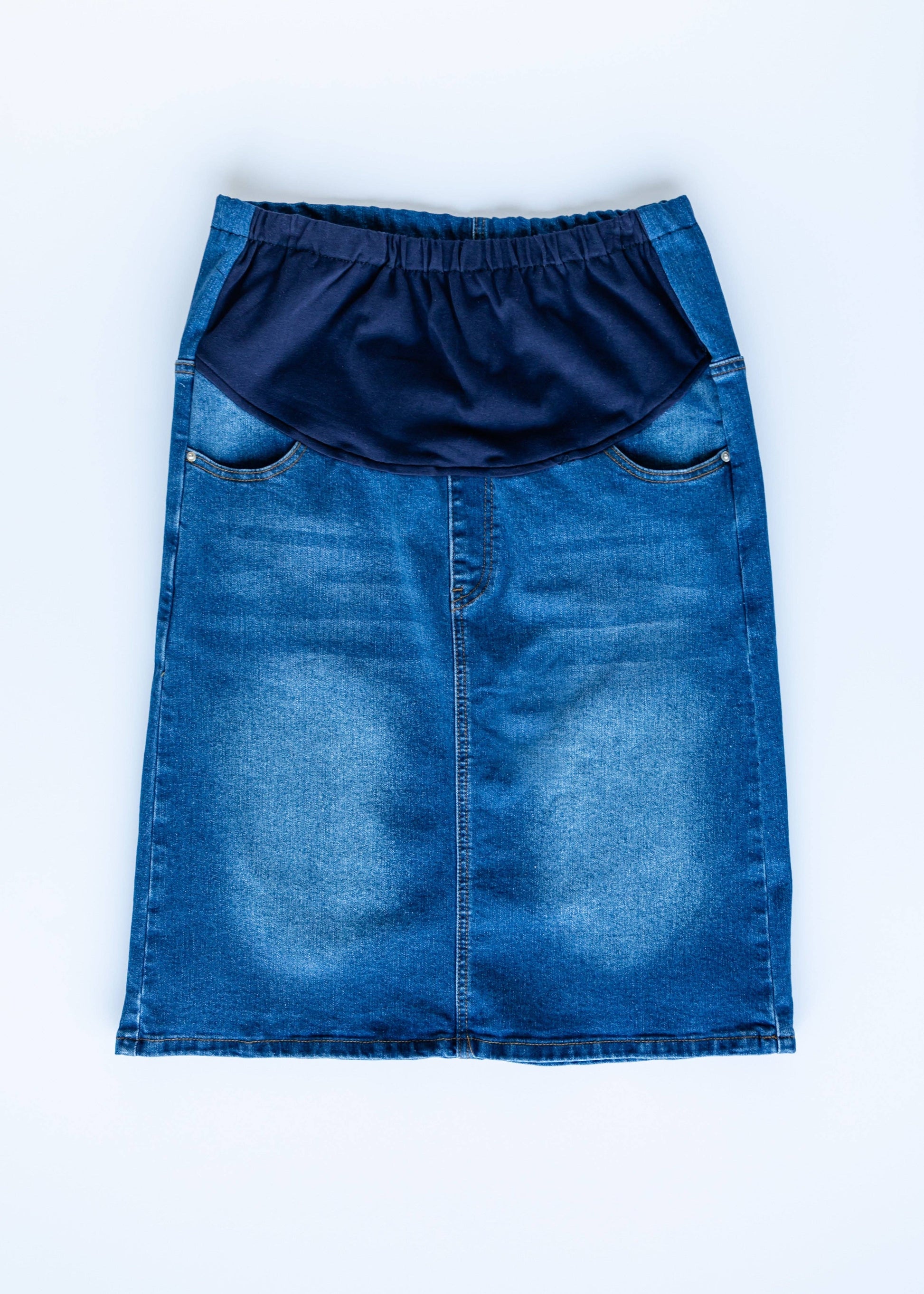 Remi Maternity Denim Midi Skirt - FINAL SALE