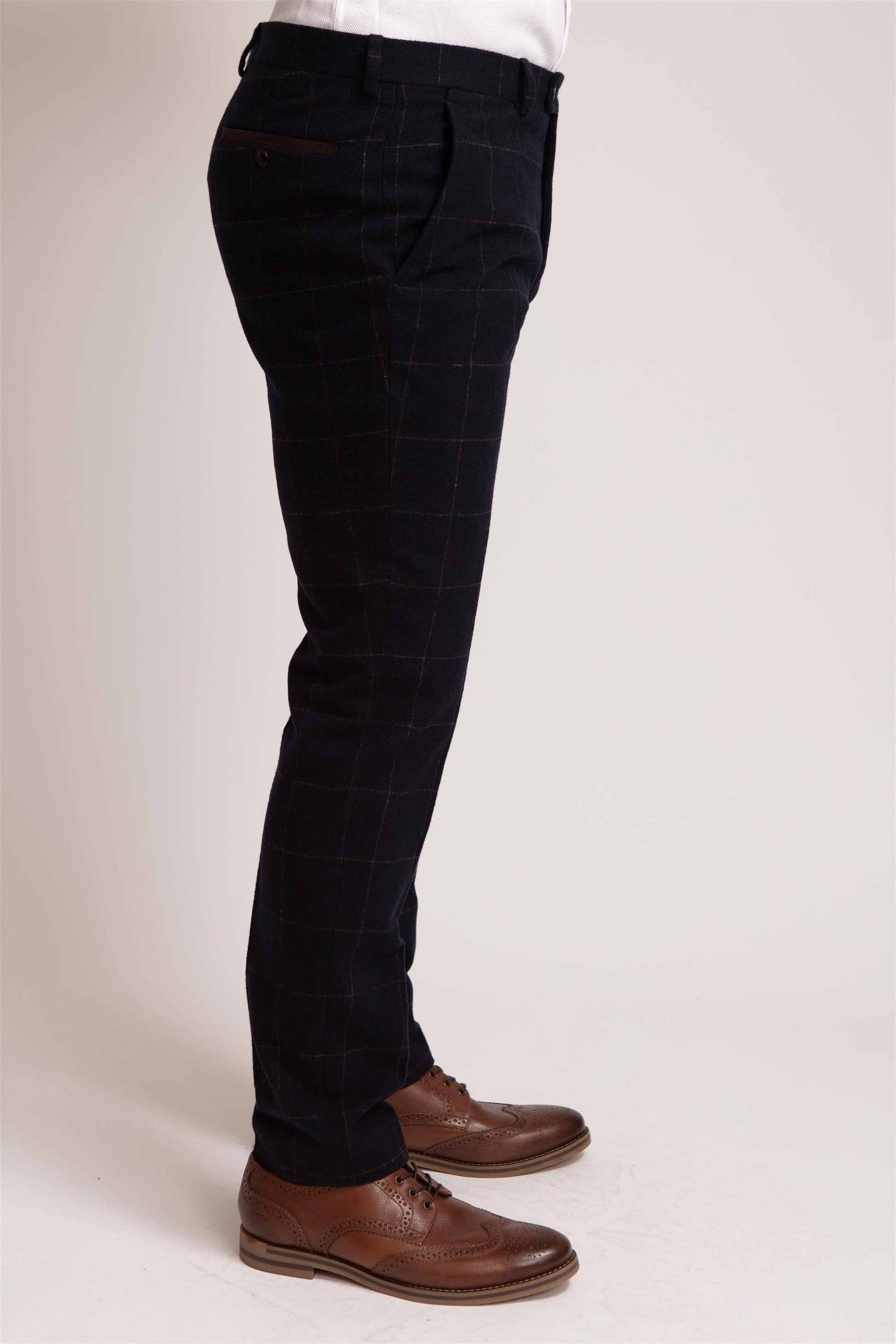 Tweed Windowpane check trousers - Dario