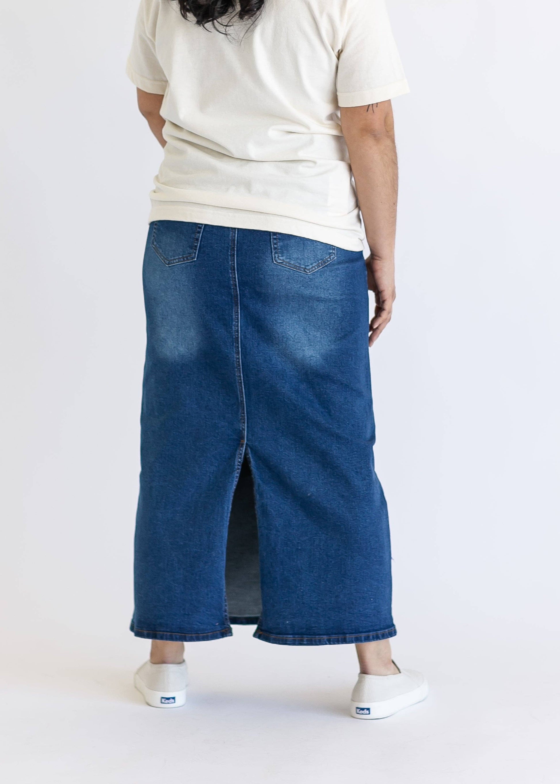 Reece Maternity Long Denim Skirt - FINAL SALE