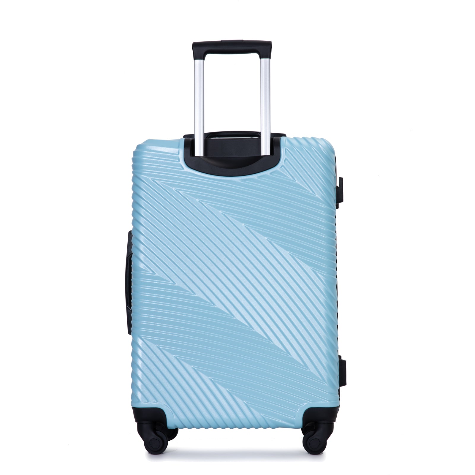 3 Piece Luggage Sets PC+ABS Lightweight Suitcase with Two Hooks Spinner Wheels (20/24/28) Aqua Blue
