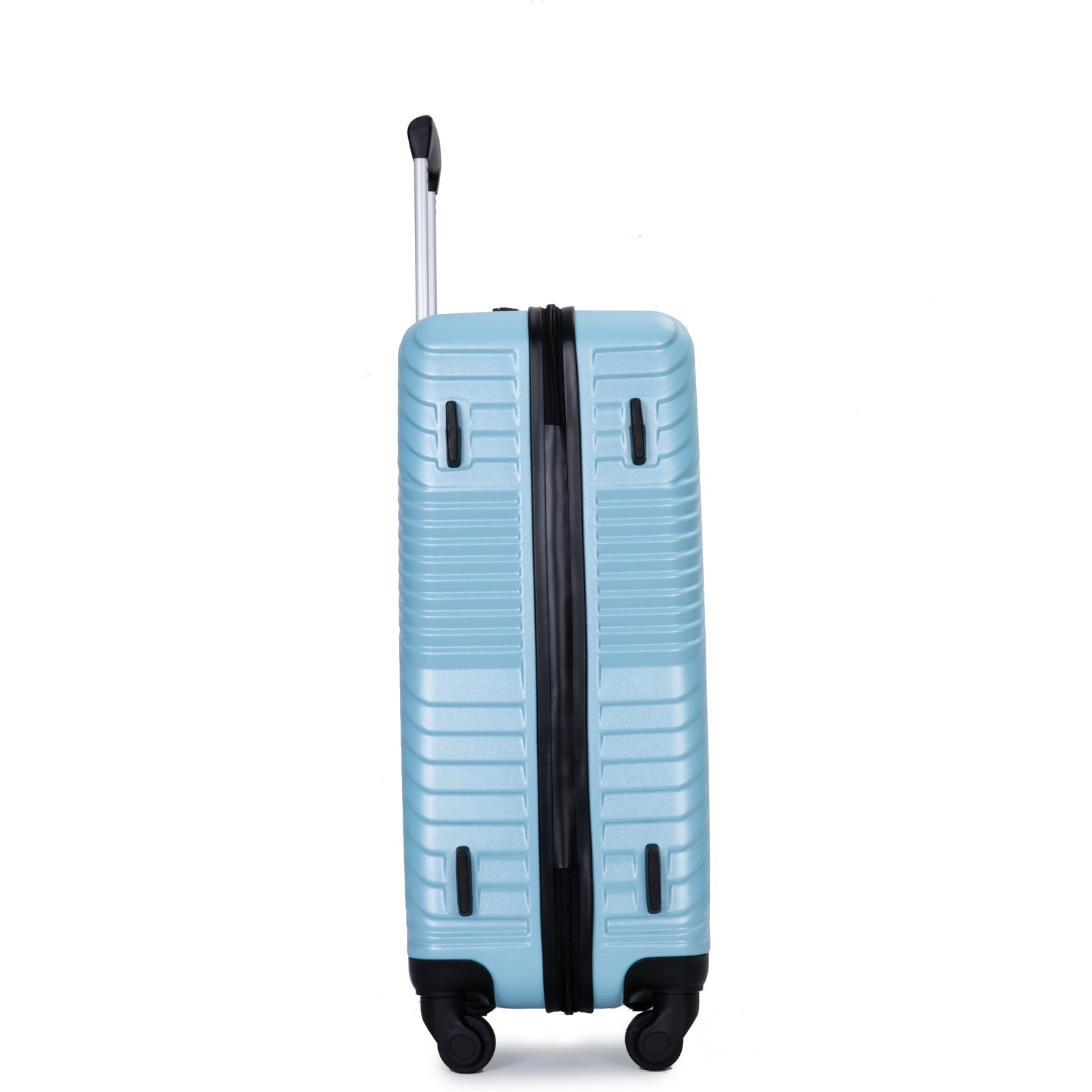 3 Piece Luggage Sets PC+ABS Lightweight Suitcase with Two Hooks Spinner Wheels (20/24/28) Aqua Blue