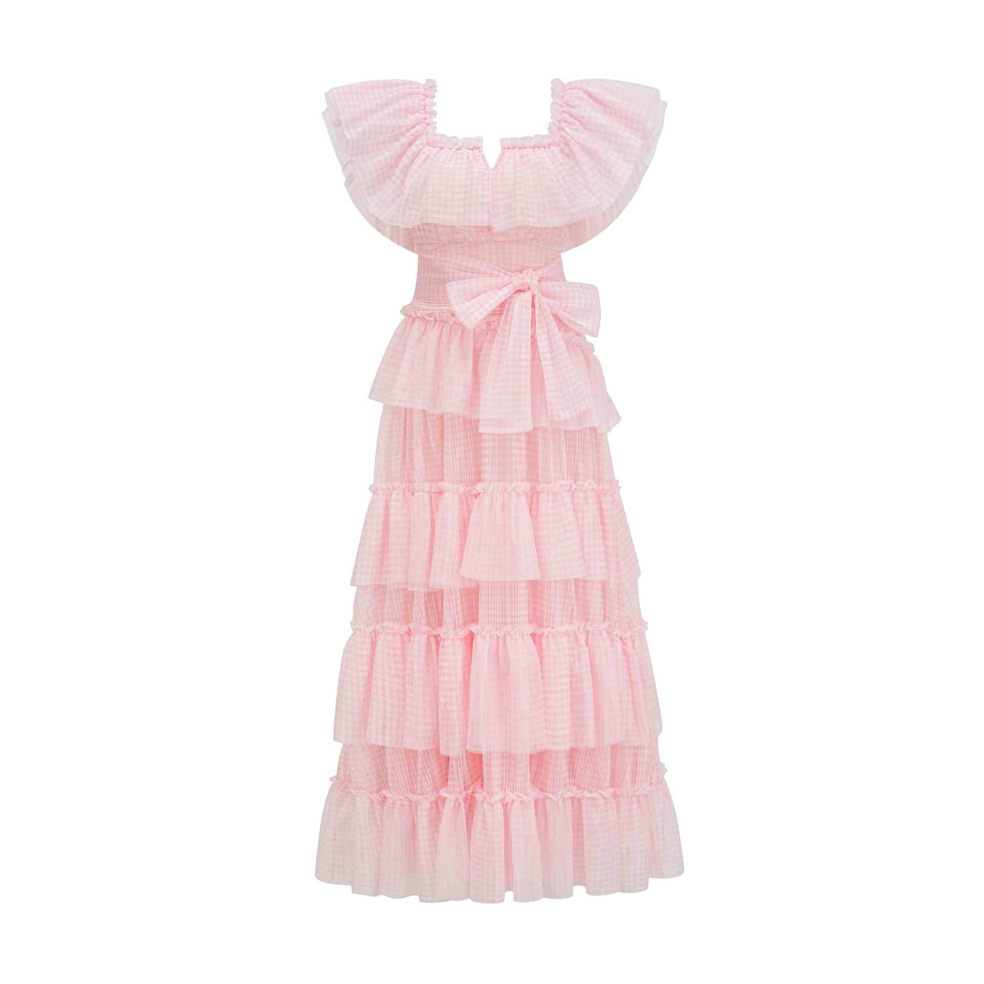 Sweet Fashion High-Waist Slimming Ruffle Hem Puffy Skirt Party Dress Long Dress