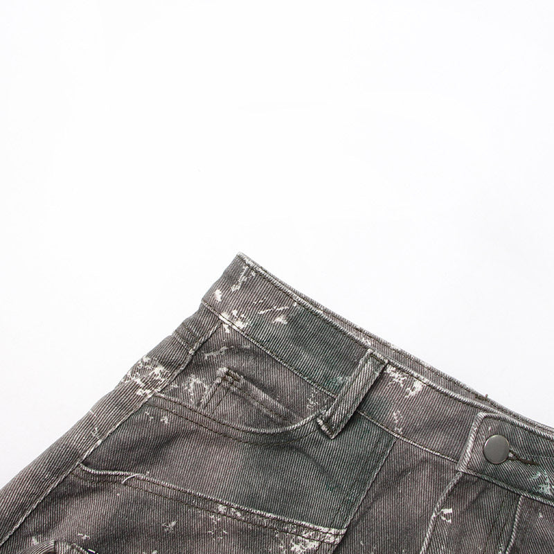 Workwear style long spliced skirt, new camouflage versatile, high-end feeling, hip hugging denim skirt for women