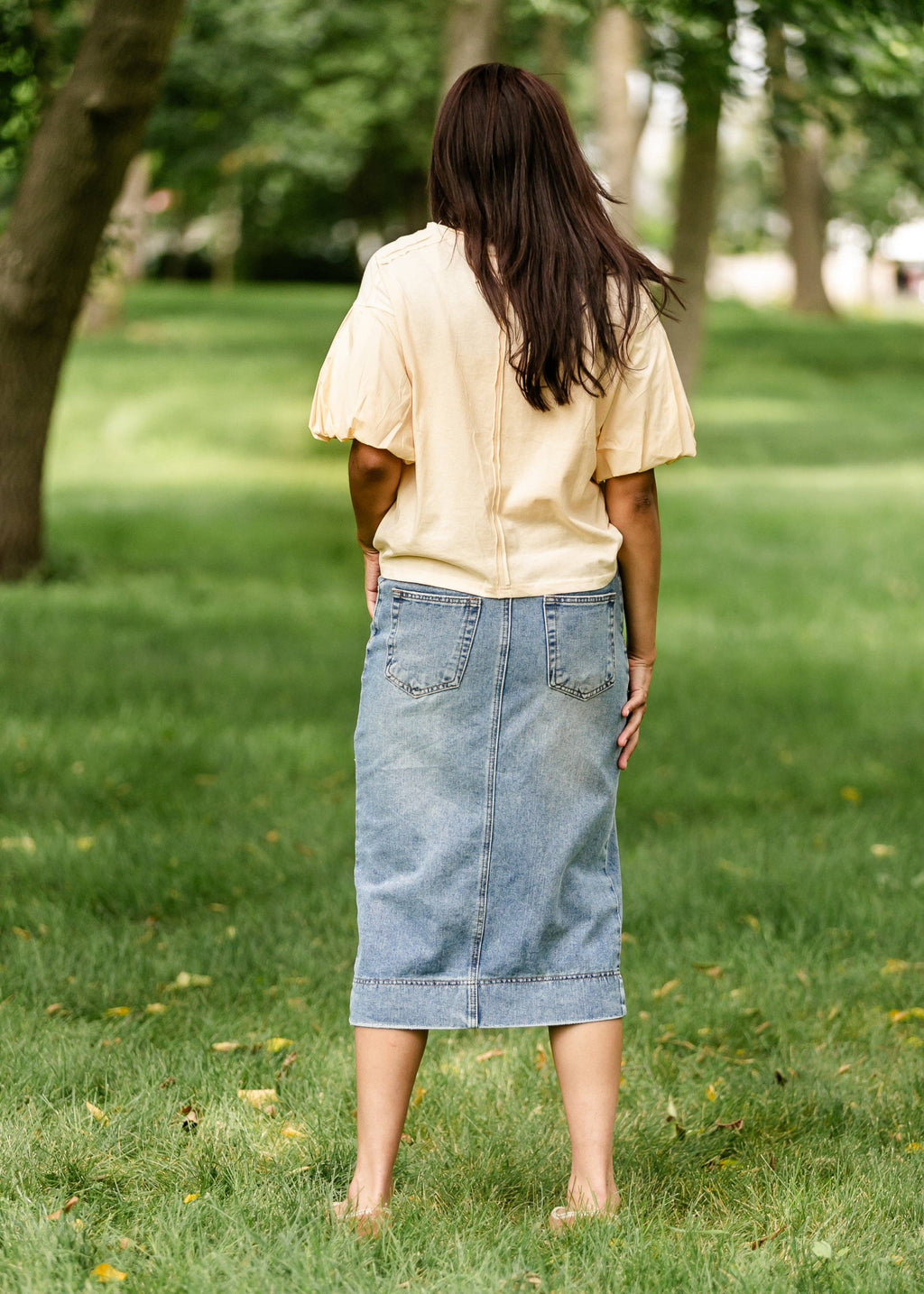 Skylar Button Front Midi Skirt