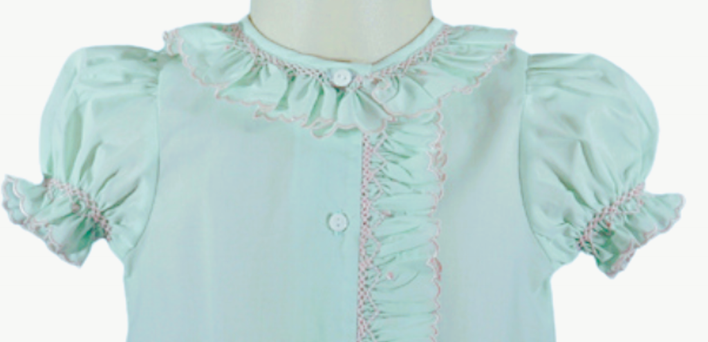 Mint Ruffle Smocked Gown