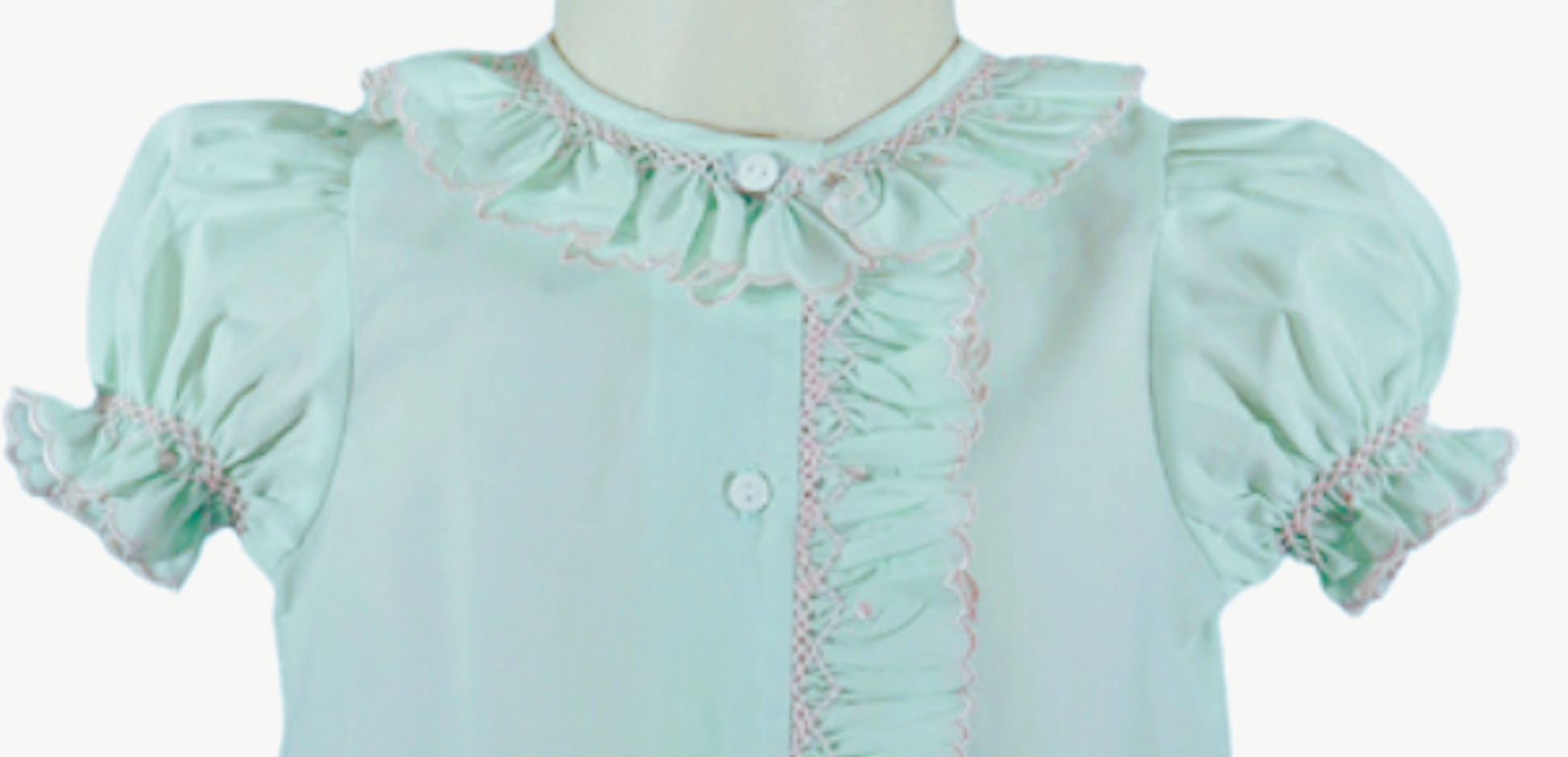 Mint Ruffle Smocked Gown